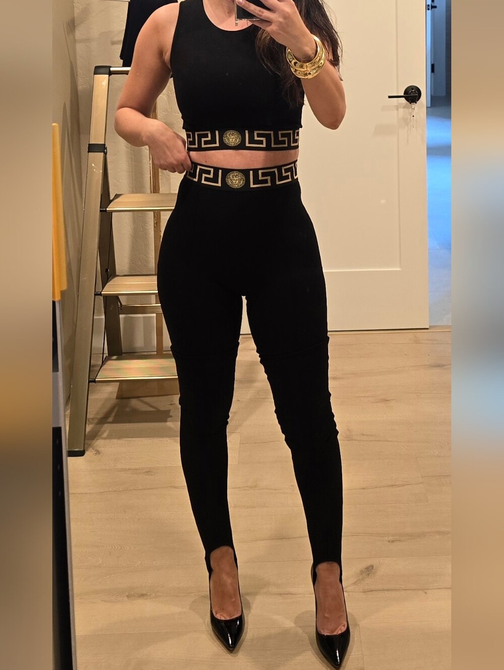 Versace Stirrup Legging SET Top & Bottoms Size Small
